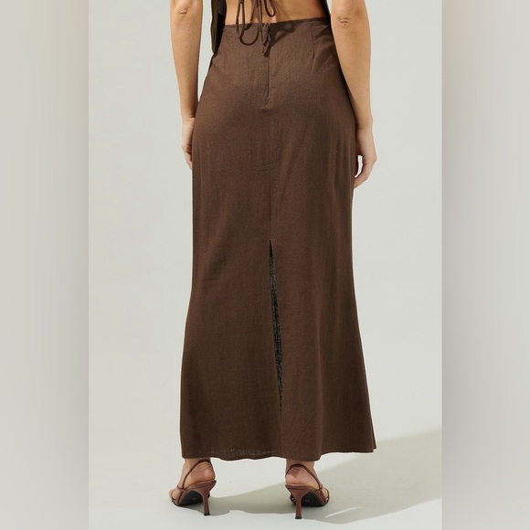 NWT Linen Maxi Skirt | Revolve Commense Zara Euro Summer Abercrombie - Picture 3 of 7